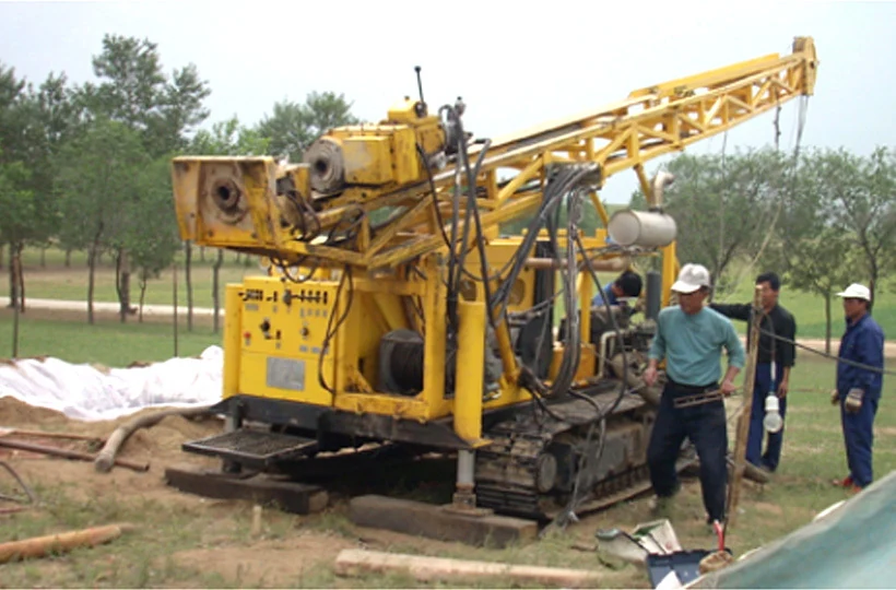CORTECH CSD1300L gold exploration drilling rig tramming between wilderness sites in Fushun, Liaoning CORTECH CSD1300L gold exploration drilling rig tramming between wilderness sites in Fushun, Liaoning