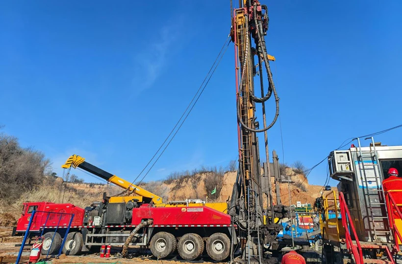 CORTECH CMD130 truck-mounted large diameter ventilation shaft drilling rig working in Shandong