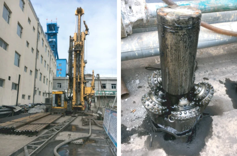 CORTECH CMD100 truck rig performing coal mine ventilation borehole drilling on site CORTECH CMD100 truck rig performing coal mine ventilation borehole drilling on site